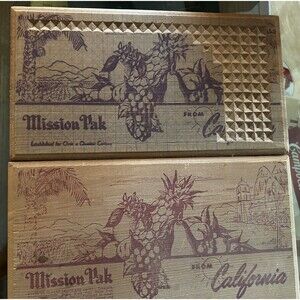 Vintage Mission Pak Wooden Gift Boxes – California Fruit Crate Decor (Set of 2}